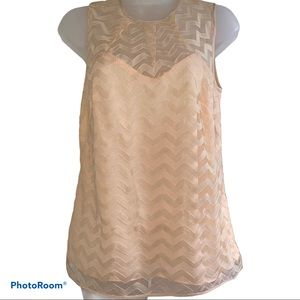 MILLY NEW YORK LACE OVERLAY SILK TOP SIZE 0